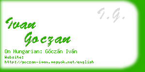 ivan goczan business card